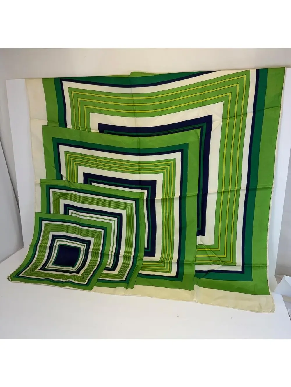 3pc 100% Silk Geometric Print Scarf Set Made in Japan Women's Accessory‎